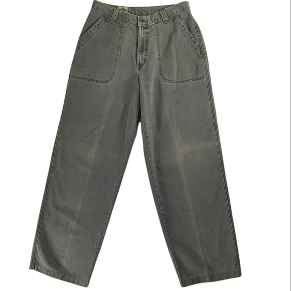 Lee Pants - VTG Lee Dungarees Baggy Fit Cargo Olive Green Pants Carpenter Pant